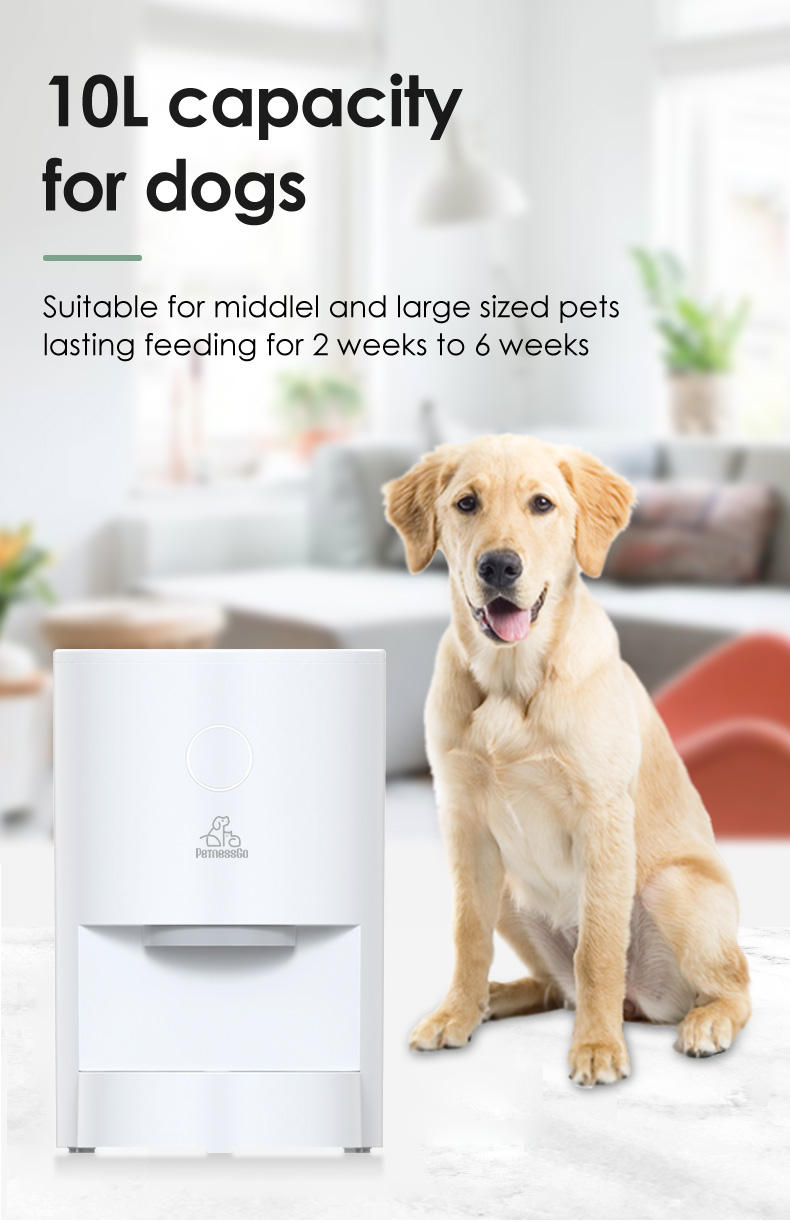 HPDOG 10L Large Capacity Automatic Pet Feeder/Cat and Dog Automatic  Feeder/Time Programmable/LCD Display and Recording Function / 90 Days  Capacity